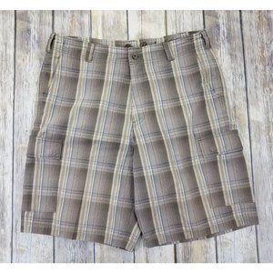 Tommy Bahama Cargo Shorts Mens 36 Plaid Flat Front Casual Marlin Hawaiian